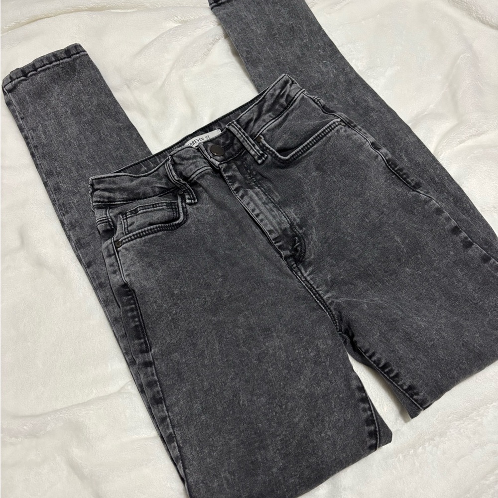 Forever 21 Charcoal Skinny Jeans